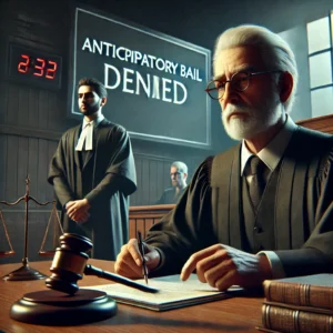 The Kerala High Court recently denied anticipatory bail to Noushad a 58-year-old lawyer from Malappuram 1 DALL·E 2025 03 22 21.07.09 A courtroom scene depicting a judge delivering a verdict in a serious case. The judge an older man with glasses looks stern as he reads from a docum